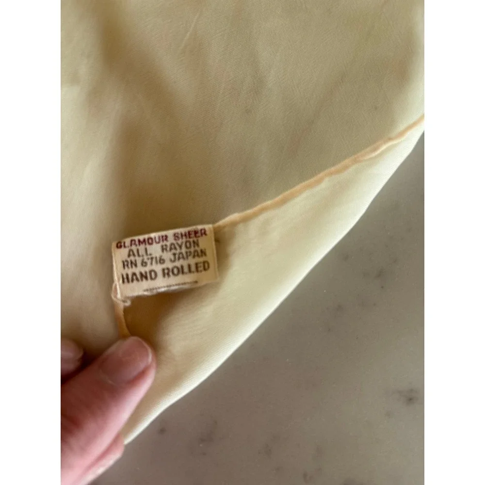 Vintage Glamour Sheer Scarf Japan Rayon Hand Rolled Floral Checkered Brown Pink